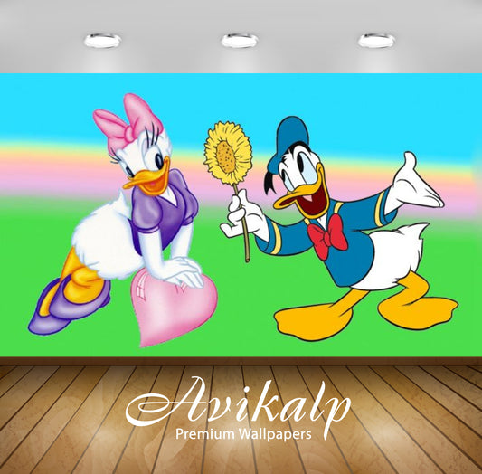 Avikalp Exclusive Awi2066 Donald Duck And Daisy Duck Courting Giving The Flower  Full HD Wallpapers