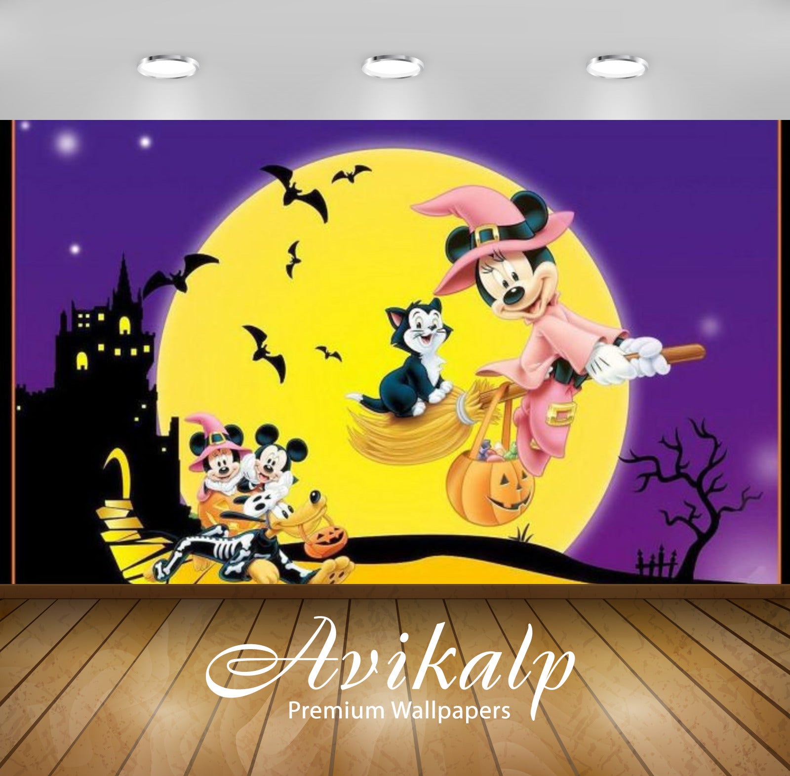 Avikalp Exclusive Awi2083 Halloween Mickey Mouse   Full HD Wallpapers for Living room, Hall, Kids Ro