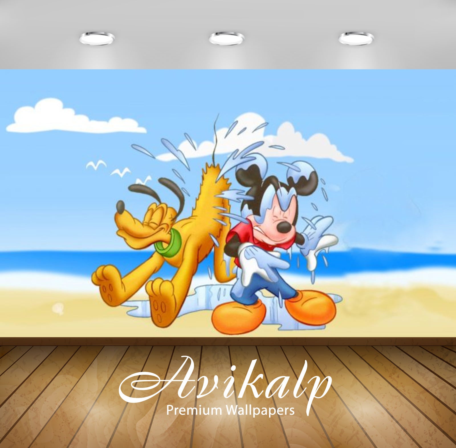 Avikalp Exclusive Awi2101 Mickey Mouse And Pluto Beach Sea Bathing 1920h1200 710x400  Full HD Wallpa