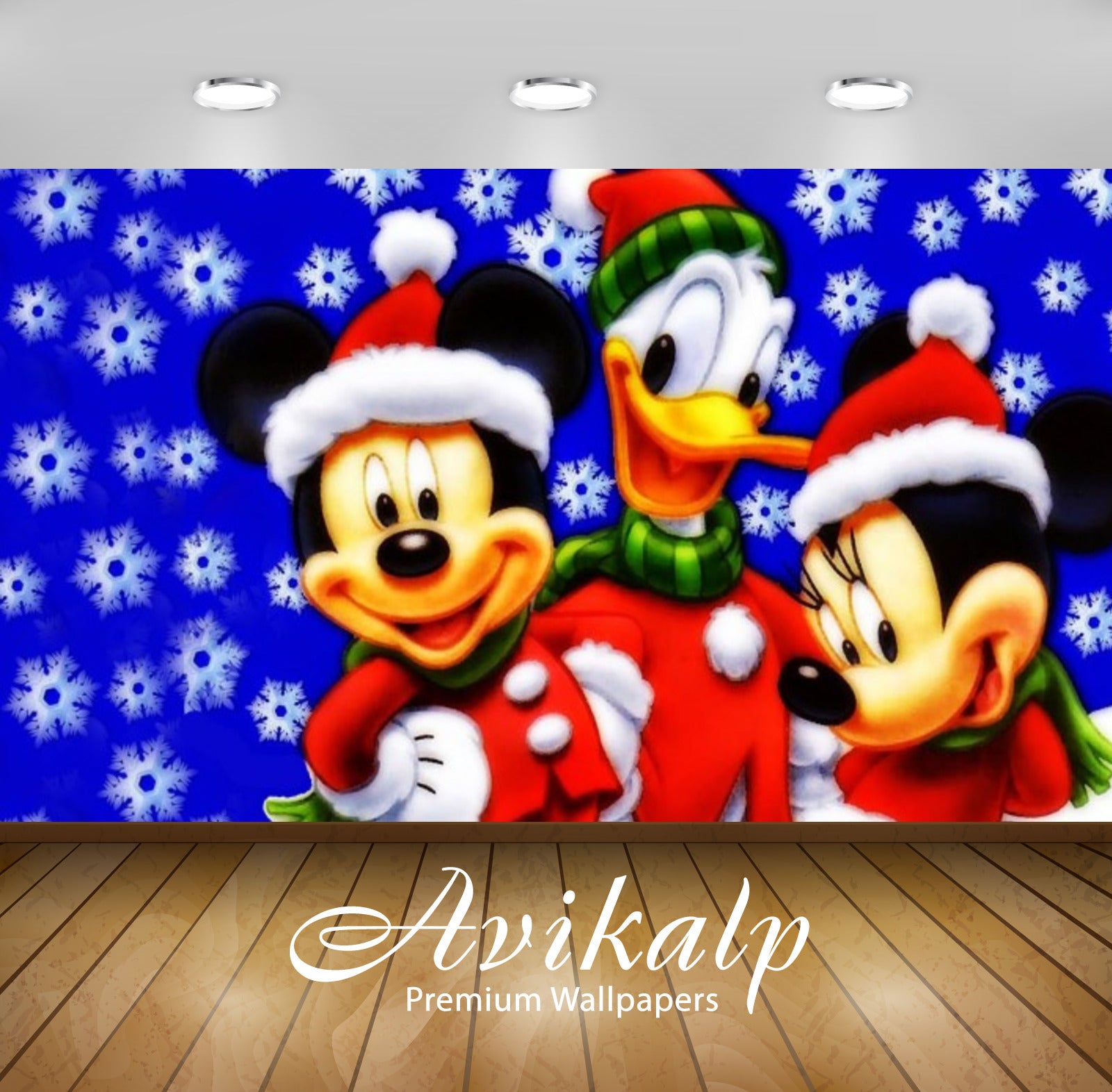 Avikalp Exclusive Awi2107 Mickey Mouse Donald Duck And Minnie Christmas  Full HD Wallpapers for Livi