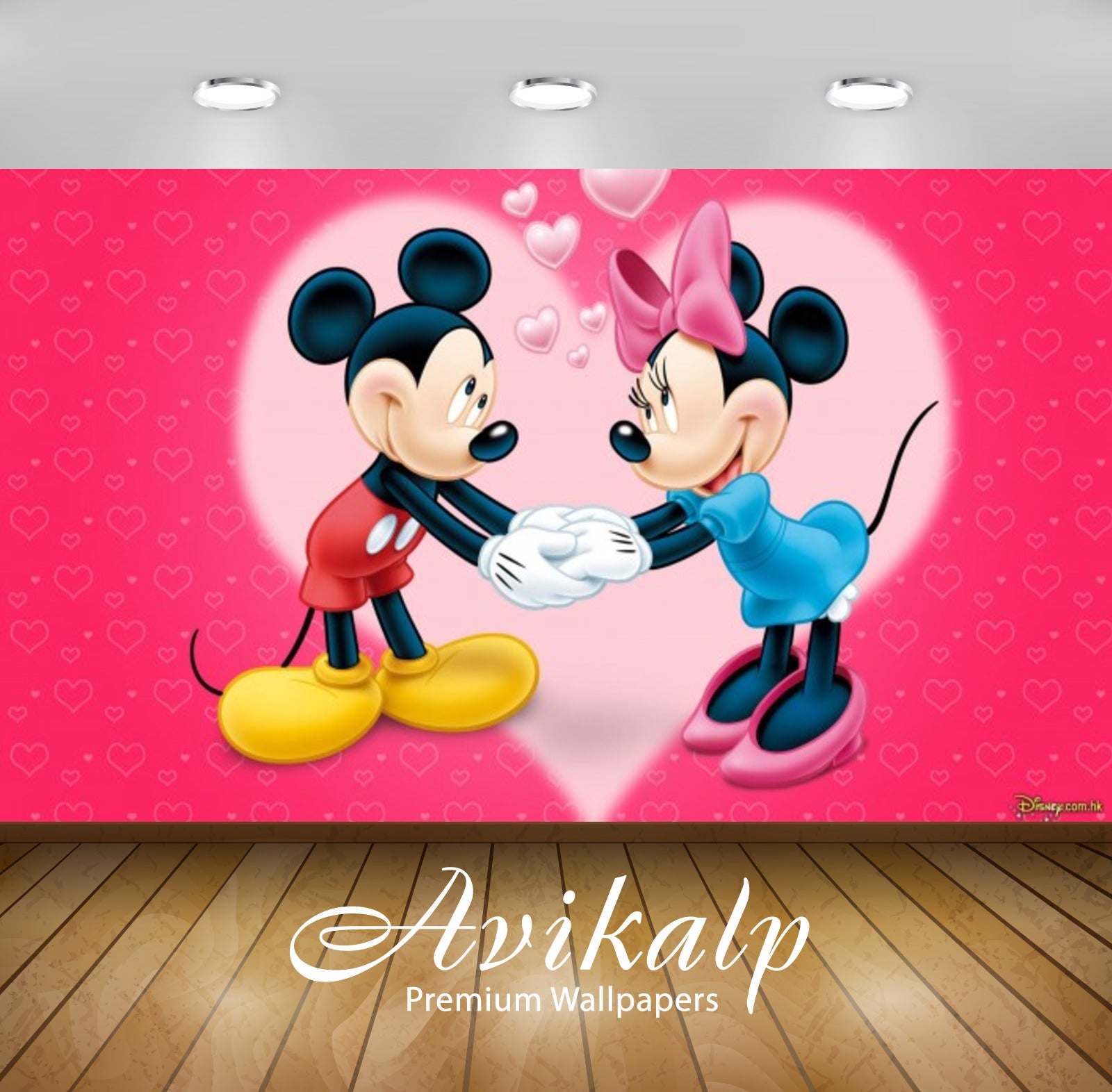 Avikalp Exclusive Awi2109 Mickey Mouse Mini Love  Full HD Wallpapers for Living room, Hall, Kids Roo