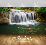 Avikalp Exclusive Awi2142 River Waterfall Coast Colorful Fish Greens Water Tropical Forest Nature  F