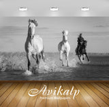 Avikalp Exclusive Awi2151 Sunrise Morning Race White Horses River Water  Full HD Wallpapers for Livi