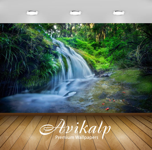 Avikalp Exclusive Awi2152 Thailand Waterfall Forest River Green Grass  Full HD Wallpapers for Living