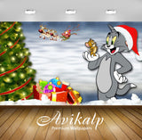 Avikalp Exclusive Awi2173 Tom And Jerry Winter Tails Christmas Tree Santa Claus Gifts  Full HD Wallp