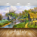 Avikalp Exclusive Awi2188 Beautiful landscape river mill Full HD Wallpapers for Living room, Hall, K