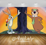 Avikalp Exclusive Awi2199 Bugs Bunny and Yogi Bear Full HD Wallpapers for Living room, Hall, Kids Ro