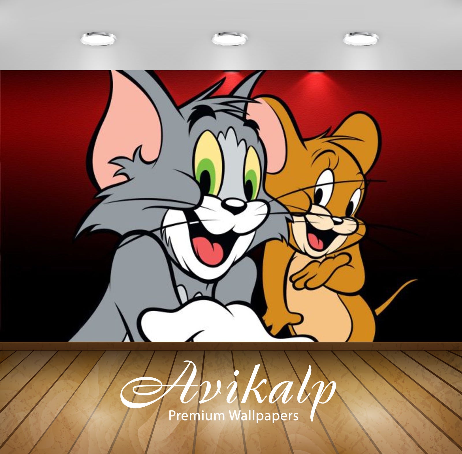 Avikalp Exclusive Awi2259 Tom and Jerry Full HD Wallpapers for Living room, Hall, Kids Room, Kitchen
