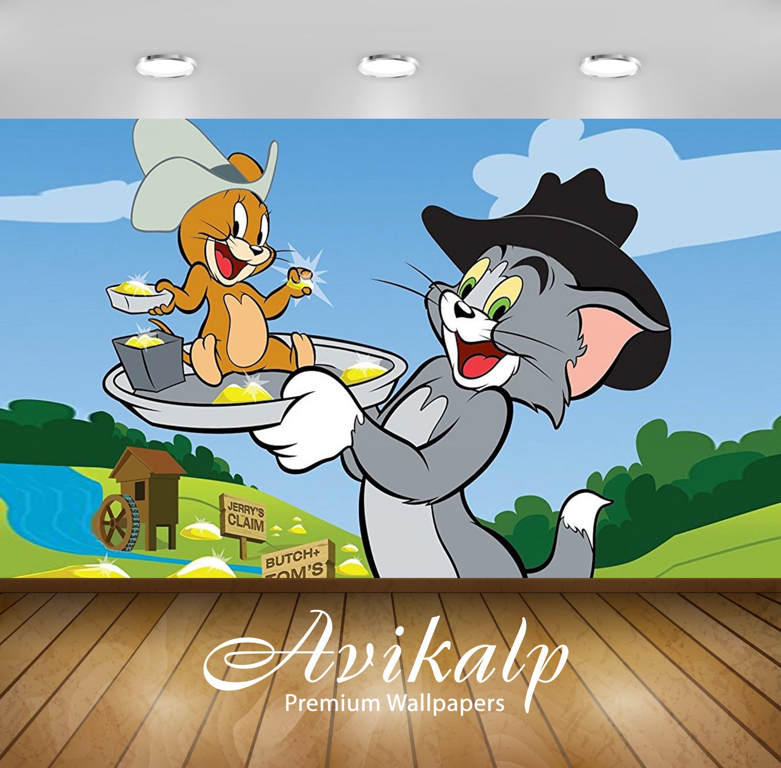 Avikalp Exclusive Awi2263 Tom And Jerry Go Back in Time Full HD Wallpapers for Living room, Hall, Ki
