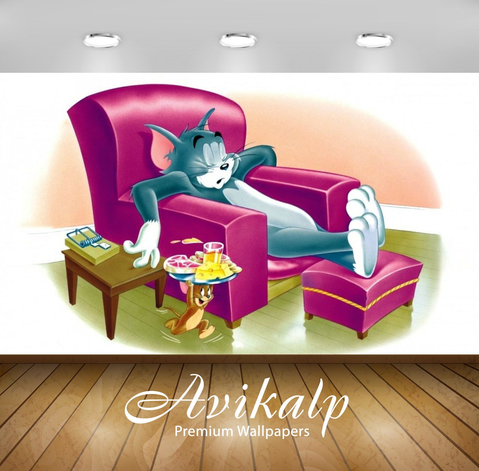 Avikalp Exclusive Awi2265 Tom And Jerry Full HD Wallpapers for Living room, Hall, Kids Room, Kitchen