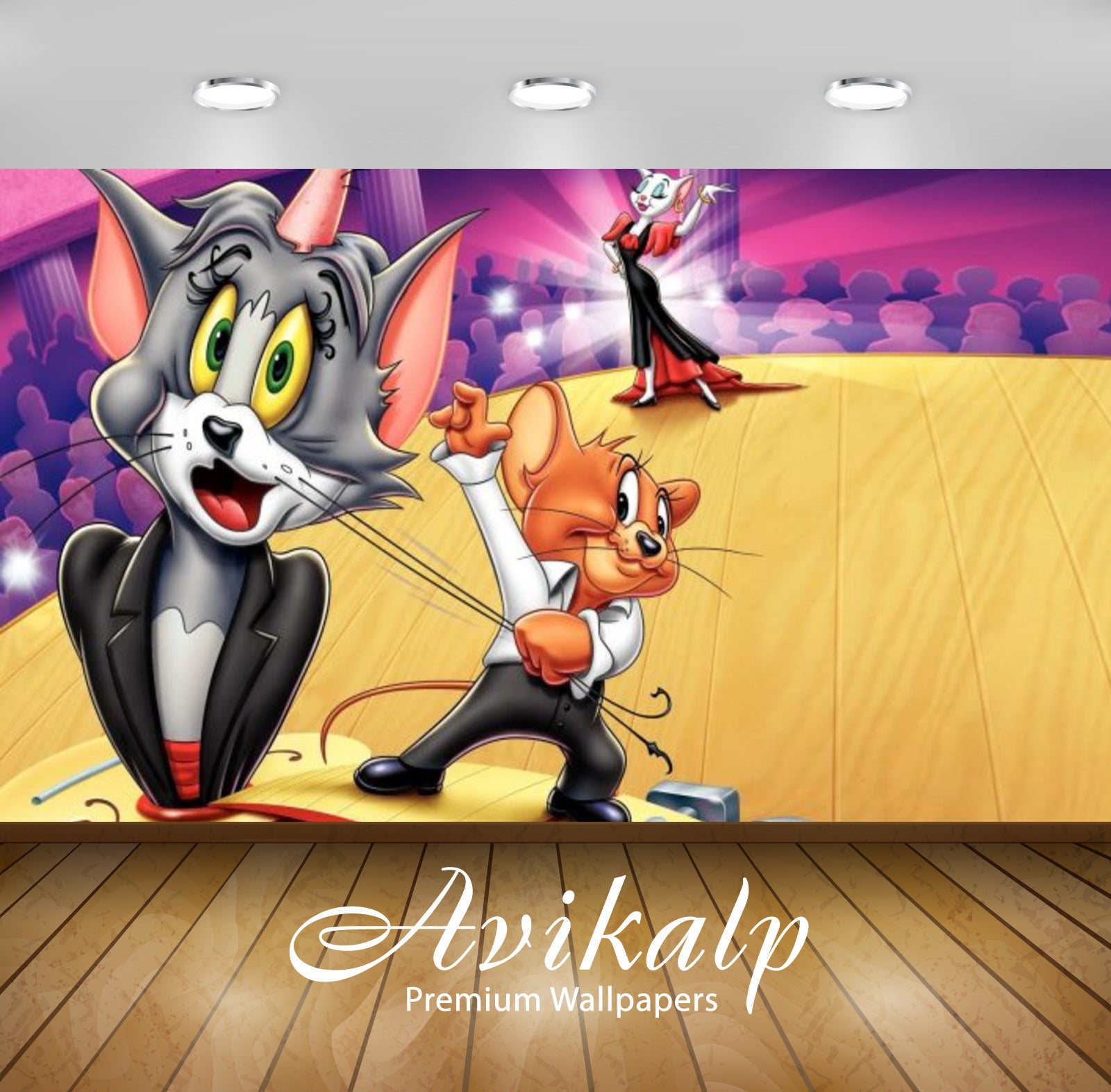 Avikalp Exclusive Awi2269 Tom And Jerry Magic show Full HD Wallpapers for Living room, Hall, Kids Ro