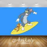 Avikalp Exclusive Awi2280 Tom and Jerry Surfing Sea waves Full HD Wallpapers for Living room, Hall,