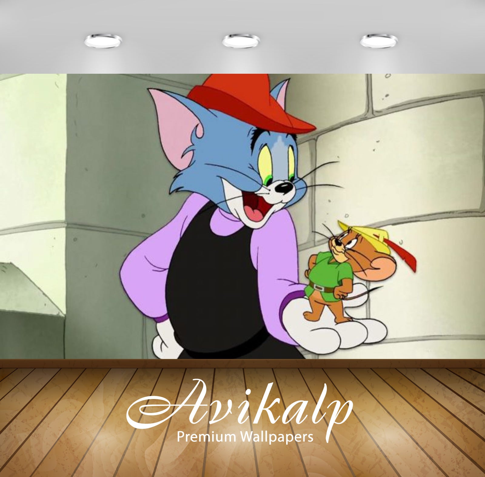 Avikalp Exclusive Awi2281 Tom and Jerry Tales of Robin Hood Full HD Wallpapers for Living room, Hall
