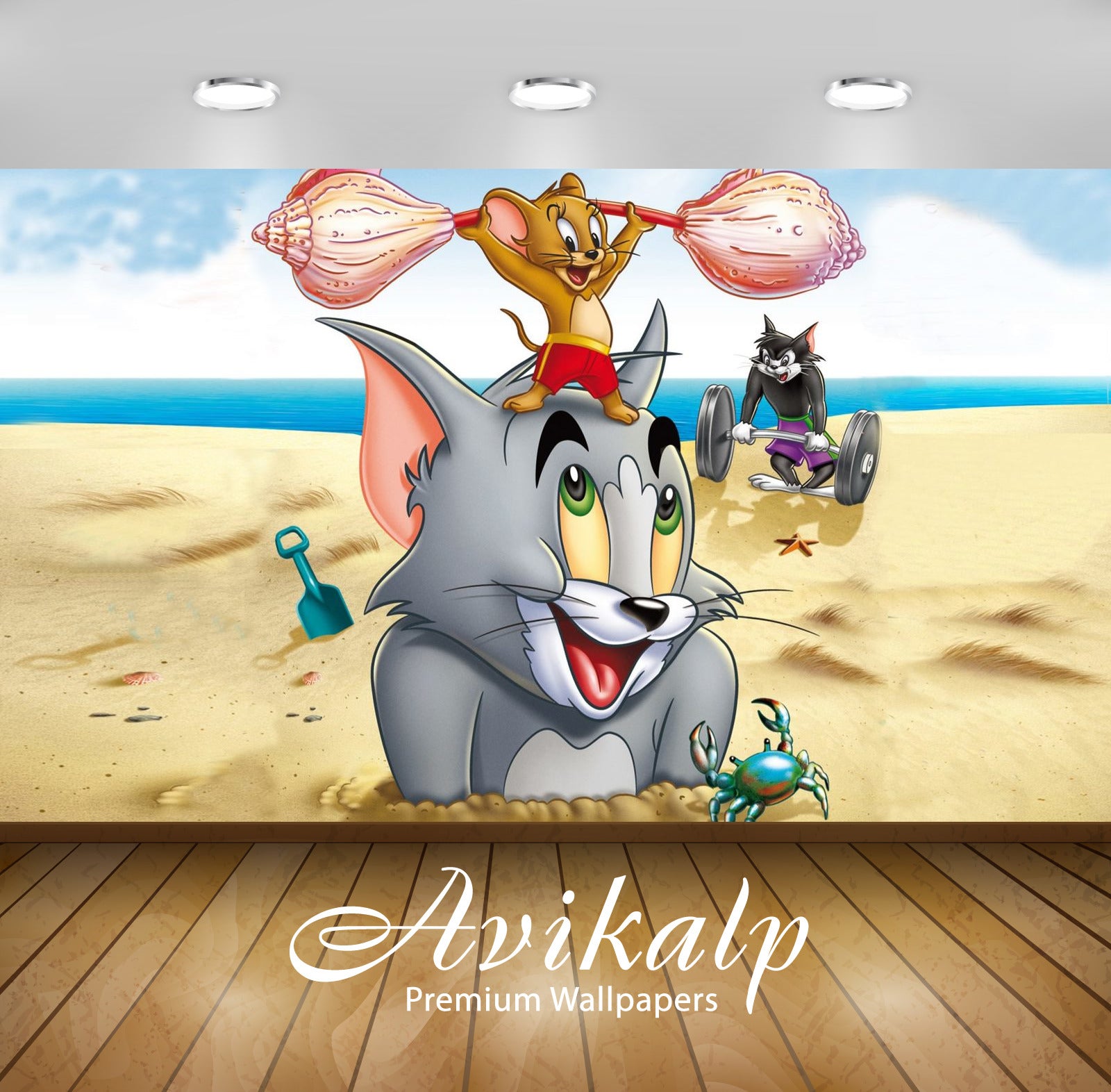 Avikalp Exclusive Awi2285 Tom and Jerry Tough And Tumble Full HD Wallpapers for Living room, Hall, K