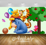 Avikalp Exclusive Awi2336 Winnie the Pooh JollyTigger and a sad gray donkey Eeyore Full HD Wallpaper