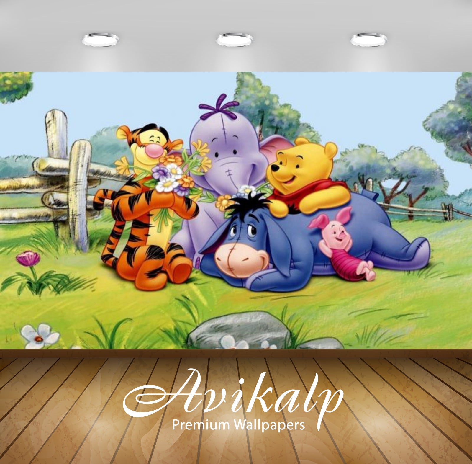Avikalp Exclusive Awi2350 Winnie the Pooh Tigger Eeyore Piglet and elephant Spring Full HD Wallpaper