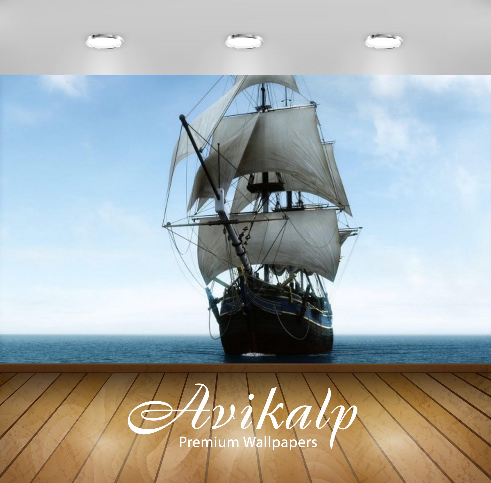 Avikalp Exclusive Awi2440 Big Sailing Ship Full HD Wallpapers for Living room, Hall, Kids Room, Kitc