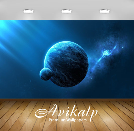 Avikalp Exclusive Awi2449 Blue Planet Earth Dream Full HD Wallpapers for Living room, Hall, Kids Roo