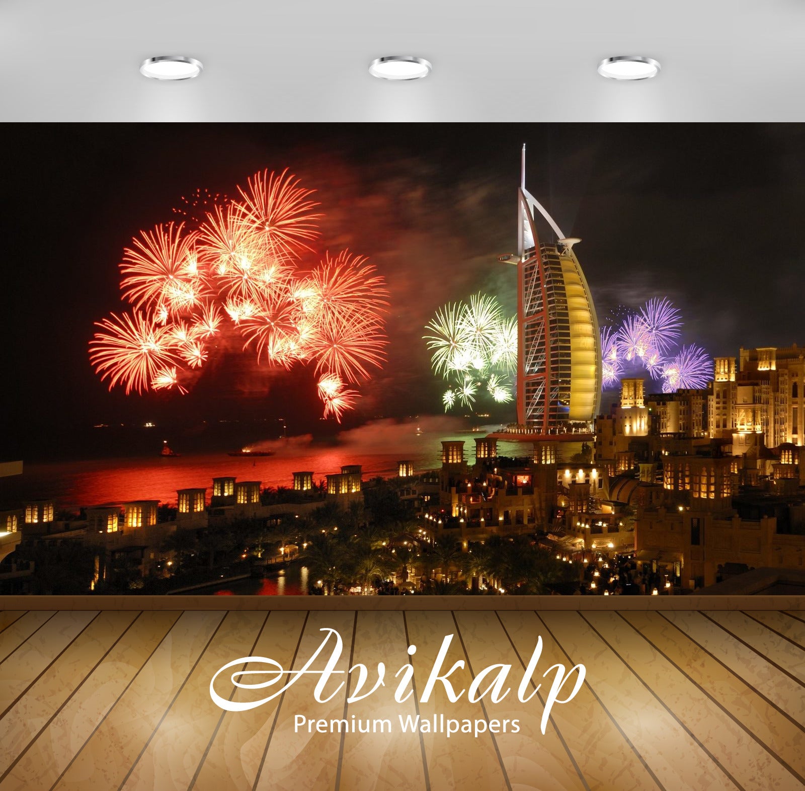 Avikalp Exclusive Awi2461 Burj Al Arab Jumeirah Hotel In Dubai New Year Fireworks Full HD Wallpapers