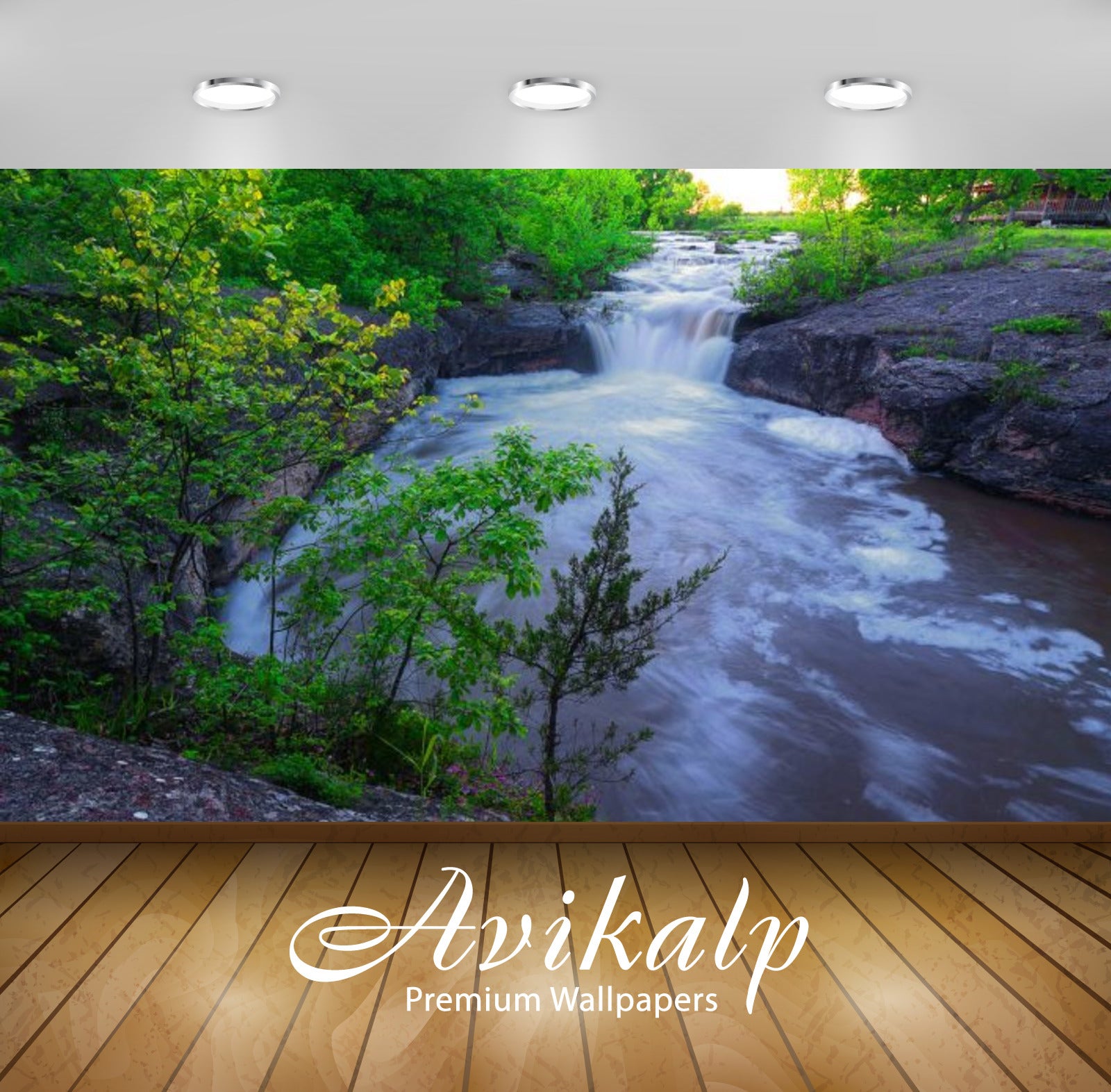 Avikalp Exclusive Awi2462 Butcher Falls To Cowley Falls Full HD Wallpapers for Living room, Hall, Ki