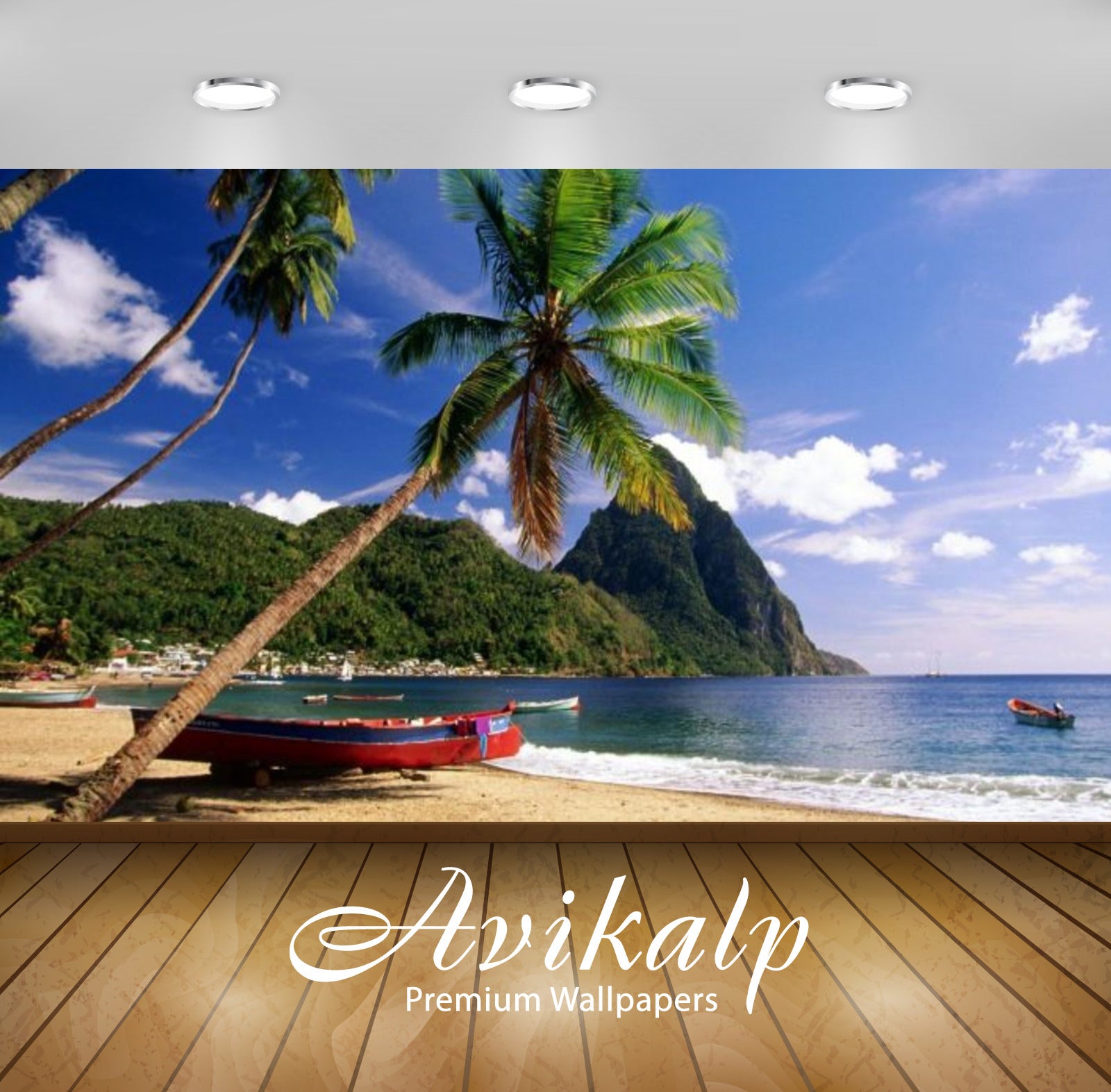 Avikalp Exclusive Awi2479 Caribbean Beach Caribbean Islands Gros Piton Mountain In Saint Lucia South