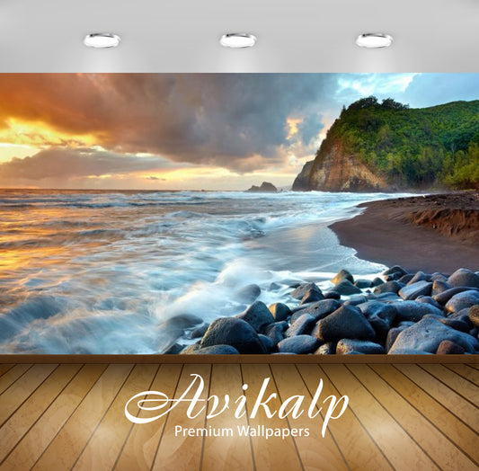 Avikalp Exclusive Awi2597 Exotic Big Island Hawaii Ocean Coast Waves Full HD Wallpapers for Living r