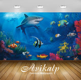 Avikalp Exclusive Awi2625 Fish Sharks Coral Underwater Full HD Wallpapers for Living room, Hall, Kid