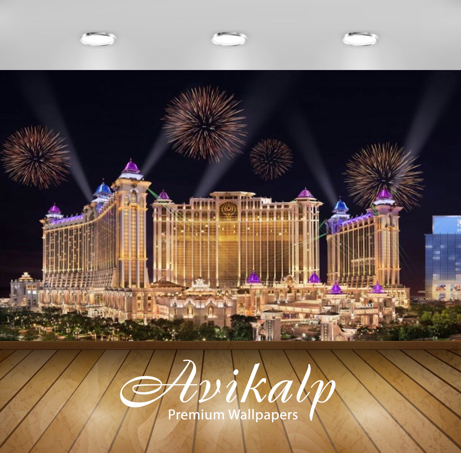 Avikalp Exclusive Awi2650 Galaxy Hotel Macau Cotai Fireworks In The Night Full HD Wallpapers for Liv