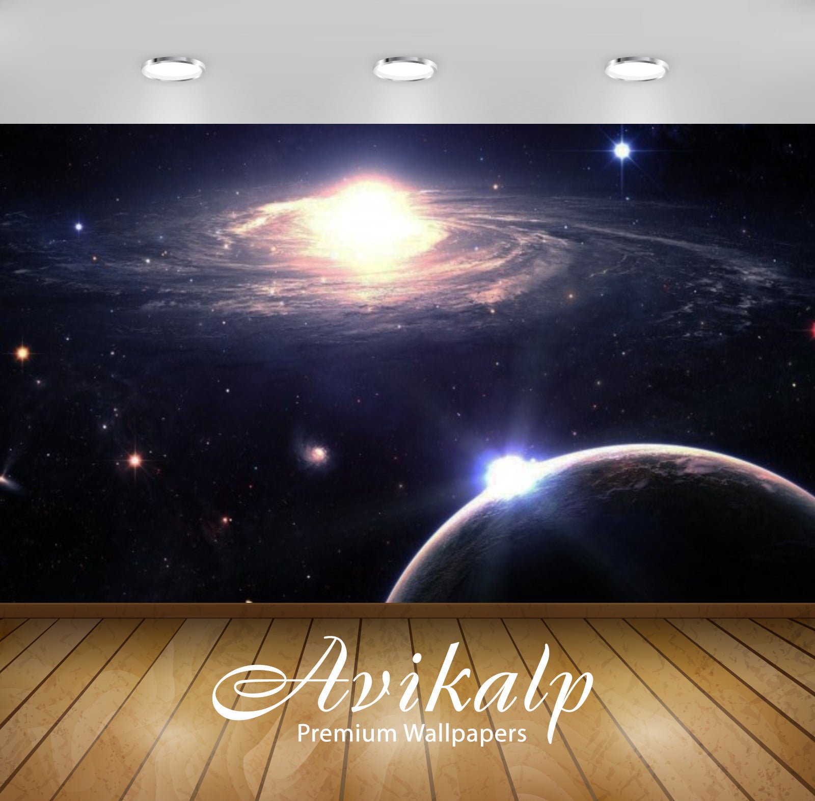 Avikalp Exclusive Awi2660 Galaxy Planeta Estrelas Full HD Wallpapers for Living room, Hall, Kids Roo