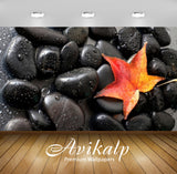 Avikalp Exclusive Awi2678 Gorgeous Black Stones Red Autumn Leaf Full HD Wallpapers for Living room,