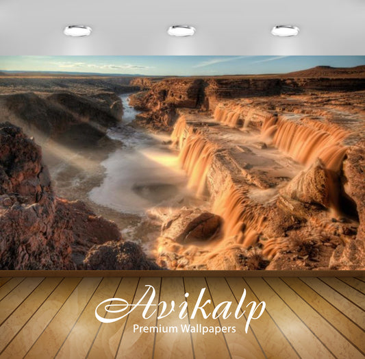Avikalp Exclusive Awi2679 Grand Falls Cascade Waterfall In Arizona United States Full HD Wallpapers