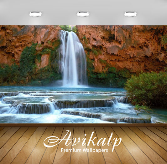 Avikalp Exclusive Awi2701 Havasu Falls Arizona Waterfall Scenery Full HD Wallpapers for Living room,
