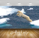 Avikalp Exclusive Awi2745 Jump On A White Polar Bear Floes Of Ice Snow Sea Full HD Wallpapers for Li