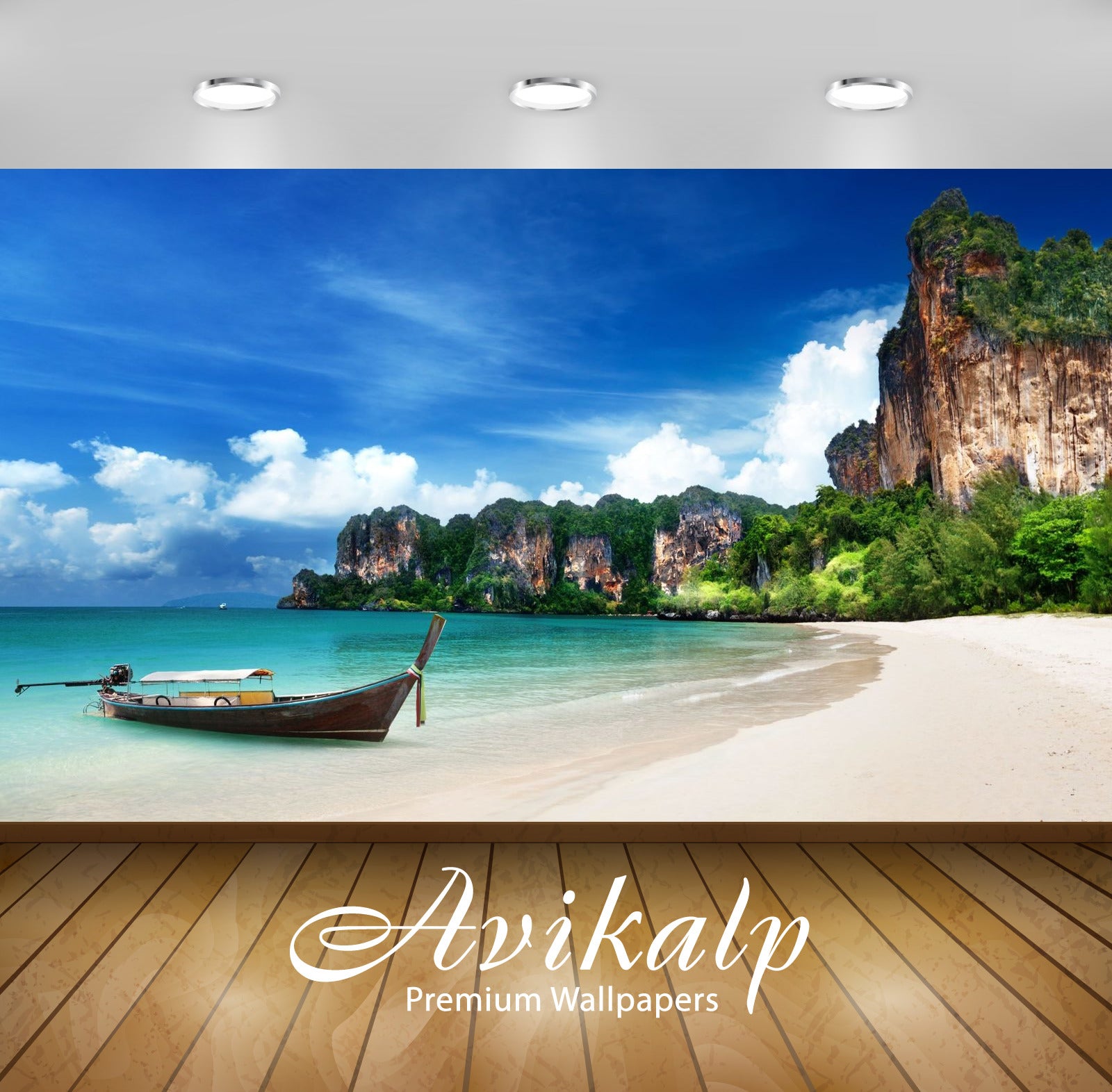 Avikalp Exclusive Awi2757 Krabi Island Beaches Thailand Sandy Beach Boat Coast Rocks Blue Sky Exotic