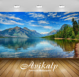 Avikalp Exclusive Awi2767 Lake Mcdonald Crystal Waters Green Pine Forest Mountains Sky White Clouds