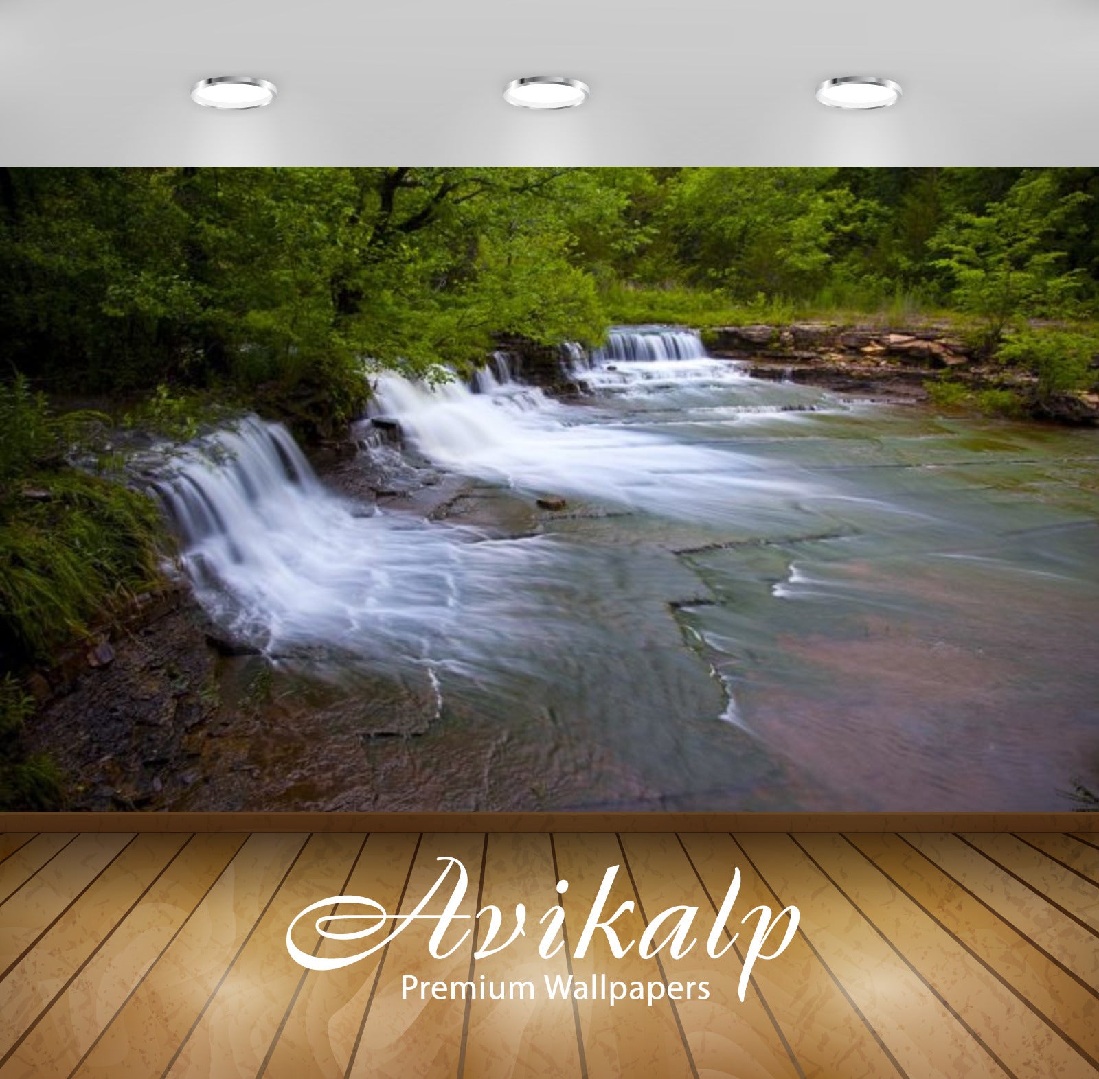Avikalp Exclusive Awi2772 Lake Waterfall Rock Creek Fort Scott Kansas Full HD Wallpapers for Living