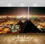 Avikalp Exclusive Awi2785 Las Vegas At Night Black Luxor Pyramid And Skyline Gradot Nevada Usa Full