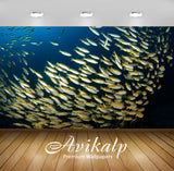 Avikalp Exclusive Awi2821 Marine Animals Yellow Fish Full HD Wallpapers for Living room, Hall, Kids