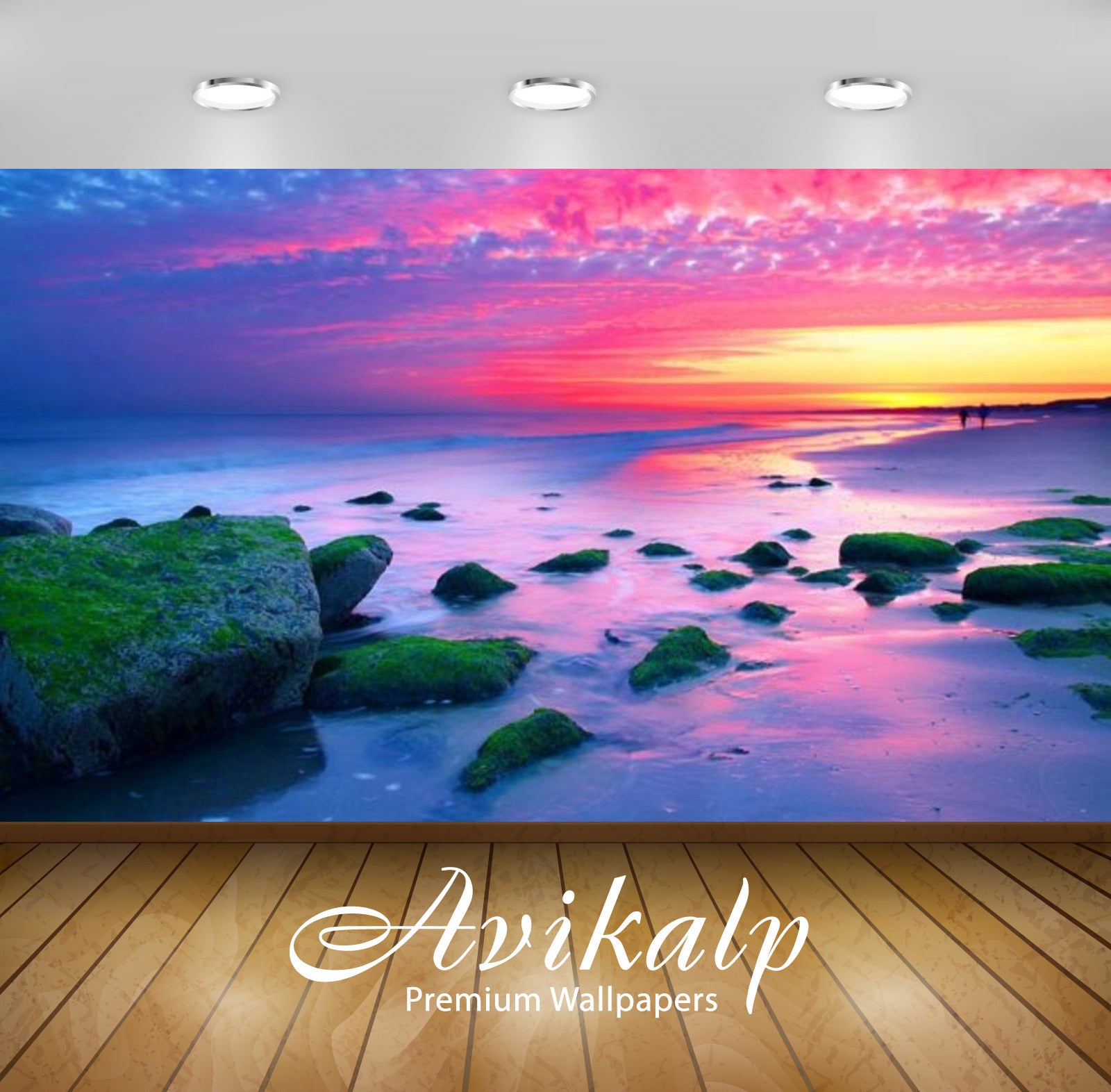 Avikalp Exclusive Awi2847 Nature Landscapes Sunset The Hague Netherlands Sea Coast Rocks Red Sky Ful