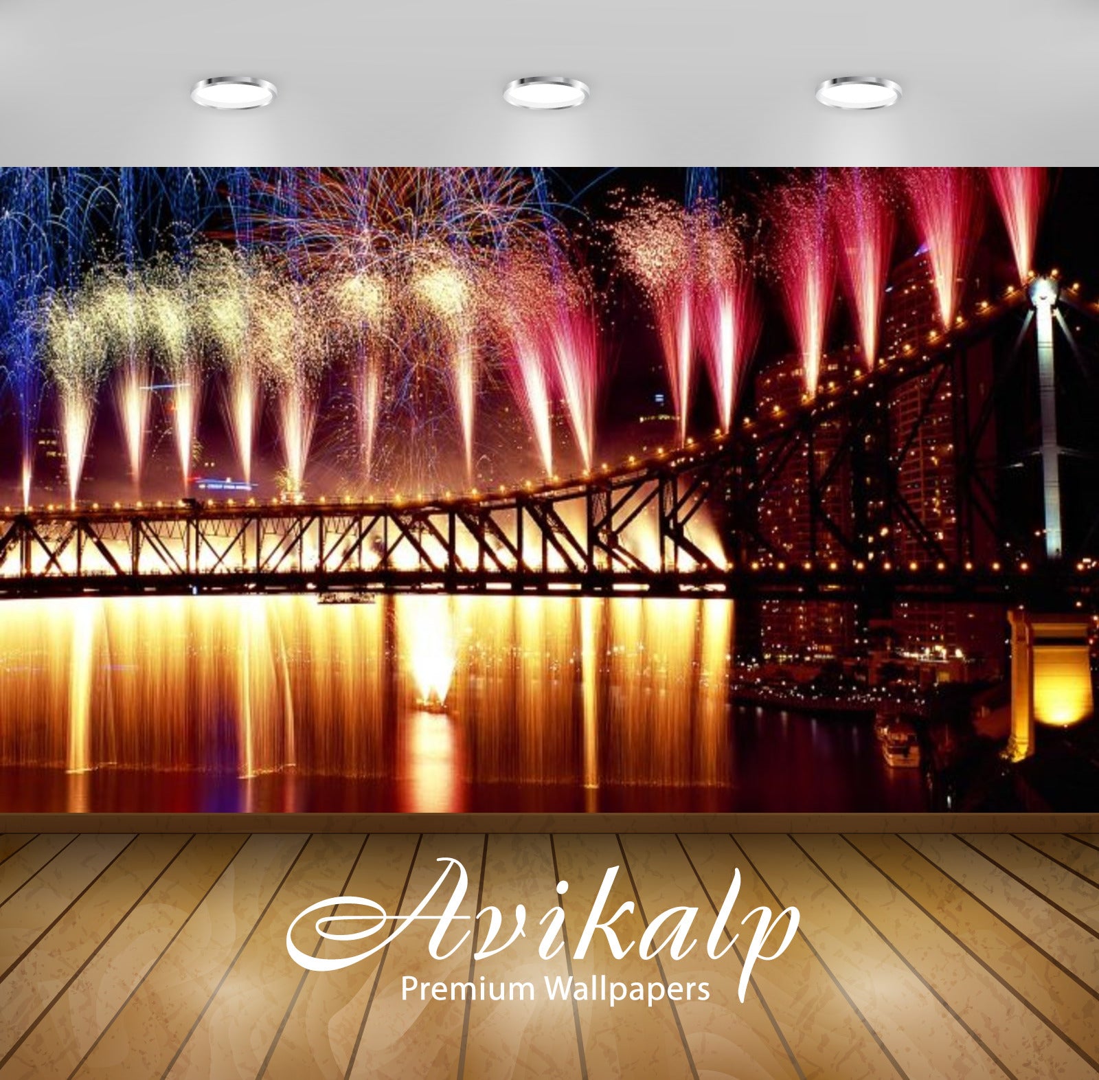 Avikalp Exclusive Awi2862 New York Celebration The City At Night Fireworks Full HD Wallpapers for Li
