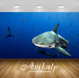 Avikalp Exclusive Awi2883 Ocean Shark Water Fish Scuba Diver Depth Full HD Wallpapers for Living roo