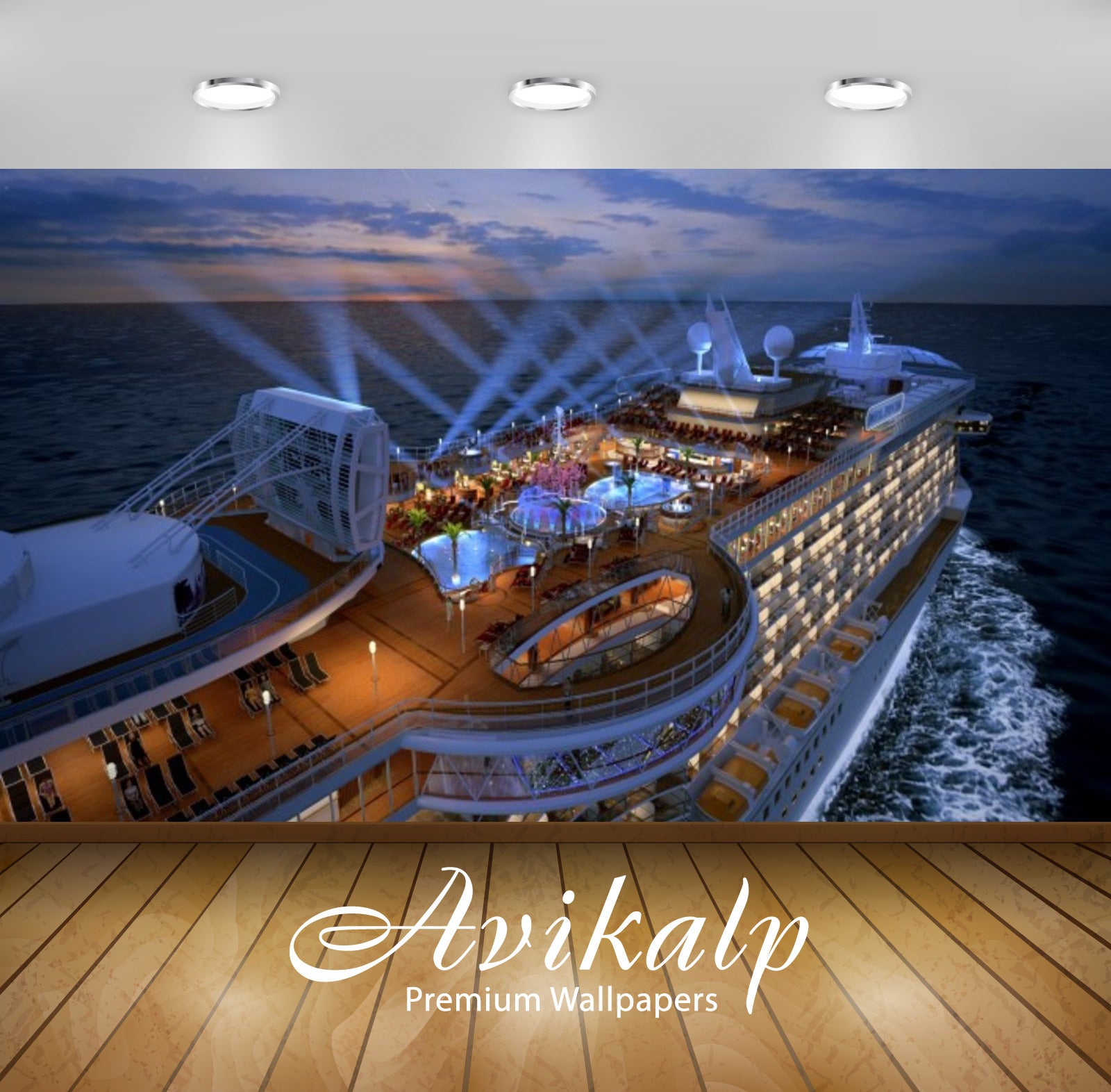 Avikalp Exclusive Awi2921 Princess Cruise Ruby Princess Night Full HD Wallpapers for Living room, Ha