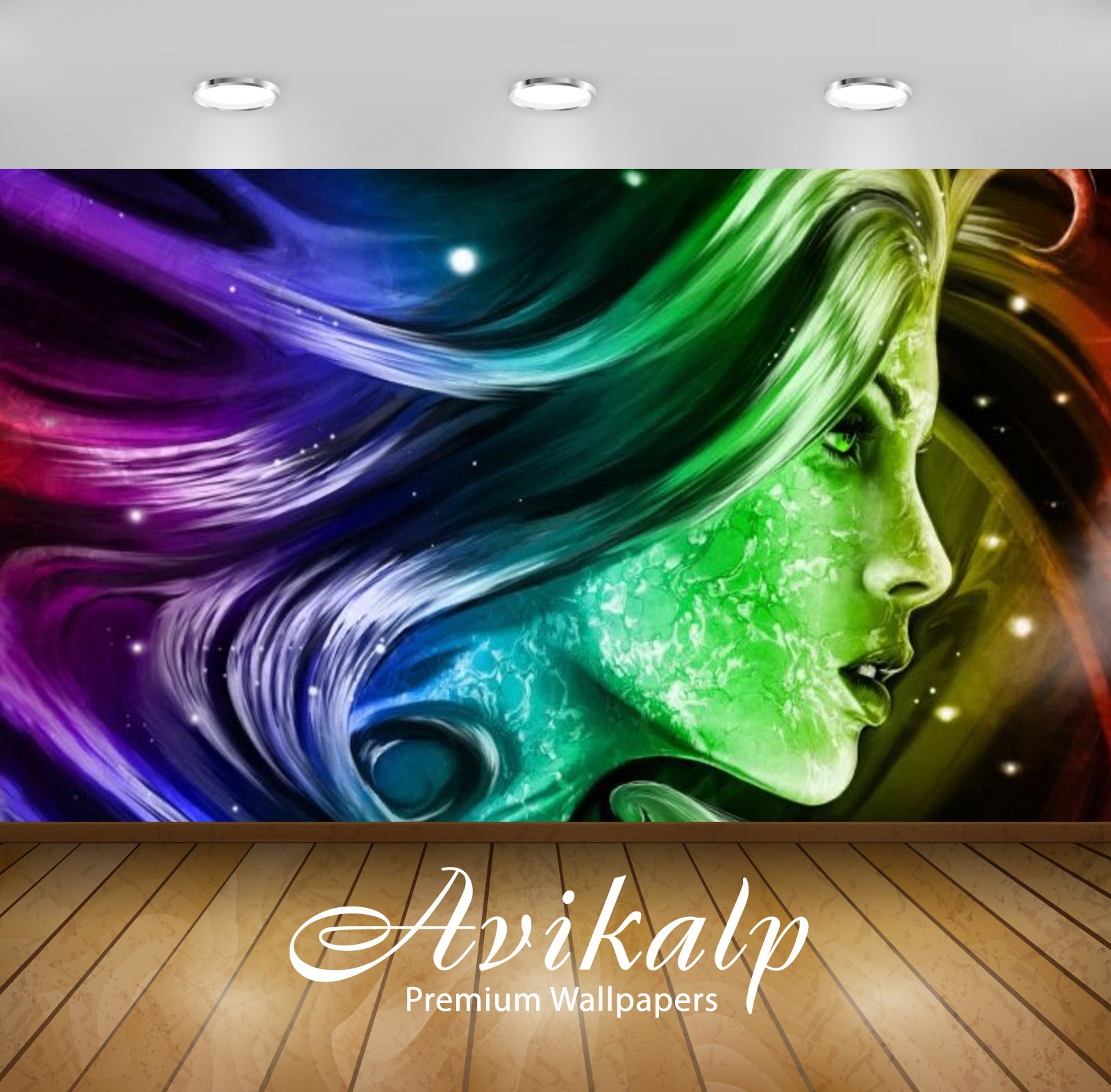 Avikalp Exclusive Awi2931 Rainbow Girl Fantasy Abstract Art Digital Full HD Wallpapers for Living ro