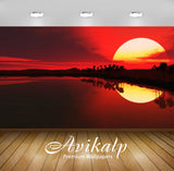 Avikalp Exclusive Awi2946 Red Sunset Tropical African Full HD Wallpapers for Living room, Hall, Kids