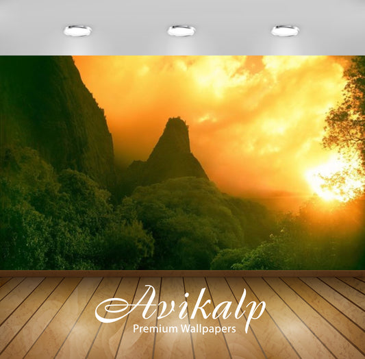 Avikalp Exclusive Awi2947 Related For Sunset Over Forest Full HD Wallpapers for Living room, Hall, K