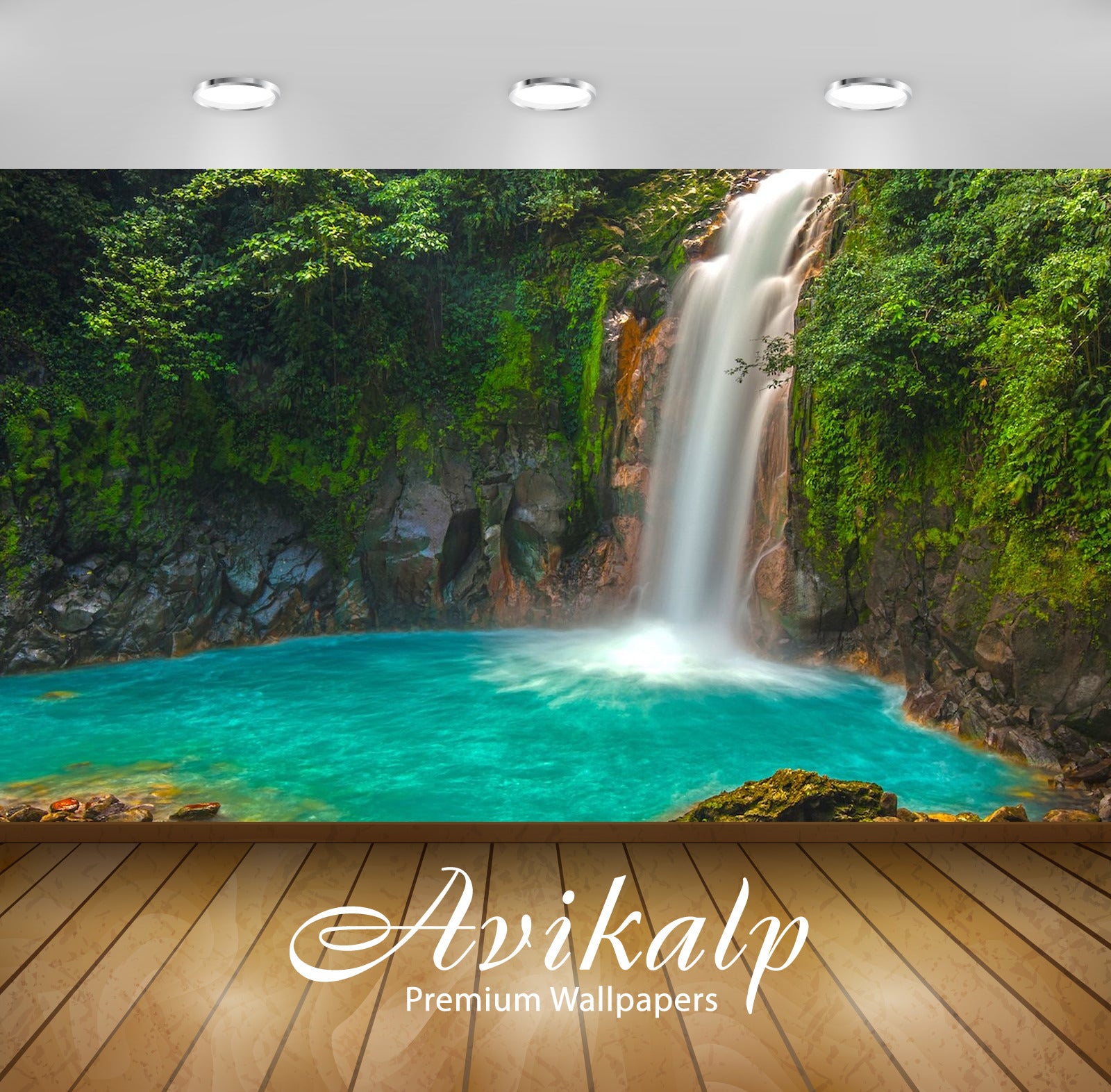 Avikalp Exclusive Awi2949 Rio Celeste Beautiful Cascade Waterfall In Costa Rica Landscape Full HD Wa