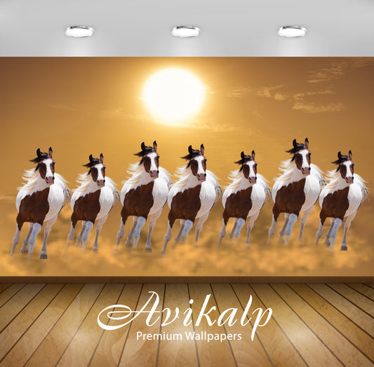 Avikalp Exclusive Awi3248 Seven running horses vastu 7 horses seven horses vaastu Seven Horse Succes