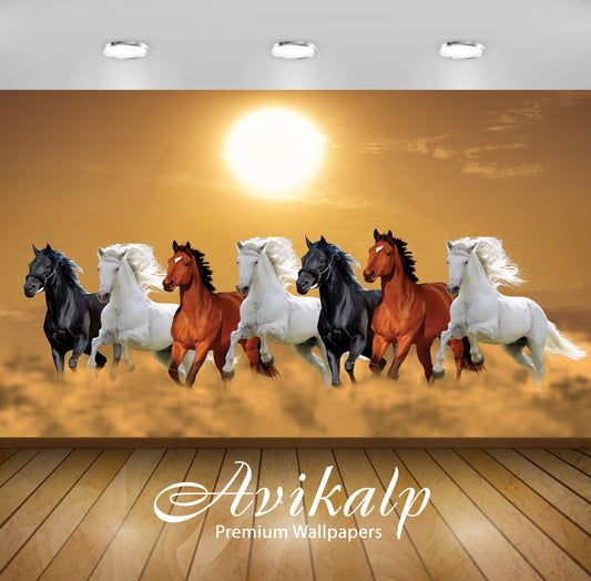 Avikalp Exclusive Awi3249 Seven running horses vastu 7 horses seven horses vaastu Seven Horse Succes