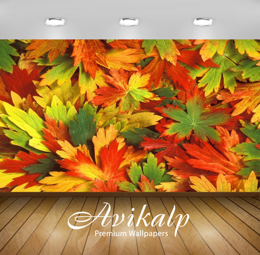 Avikalp Exclusive Awi3252 Color Leaves Scenery Full HD Wallpapers for Living room, Hall, Kids Room,