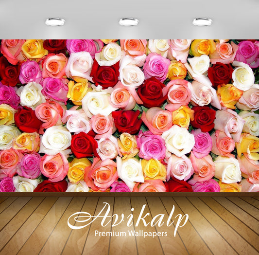 Avikalp Exclusive Awi3257 Multi Color Flowers Rose Full HD Wallpapers for Living room, Hall, Kids Ro